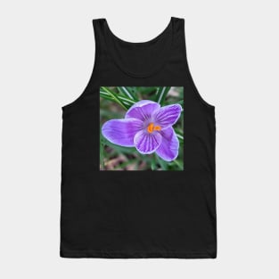 Purple, white and orange flower 3 Tank Top